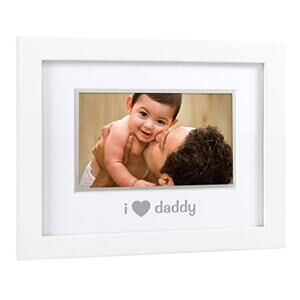 NEW Pearhead Sentiment Picture Frame I Love Daddy Metallic Silver Heart